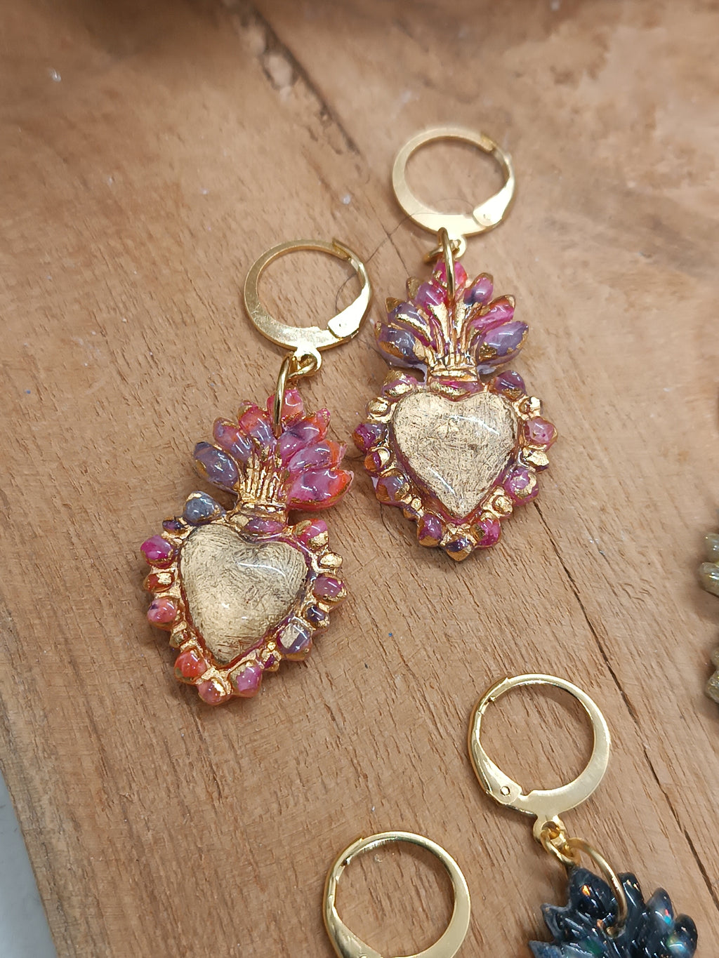 Boucles d'oreilles Coeur Sacré