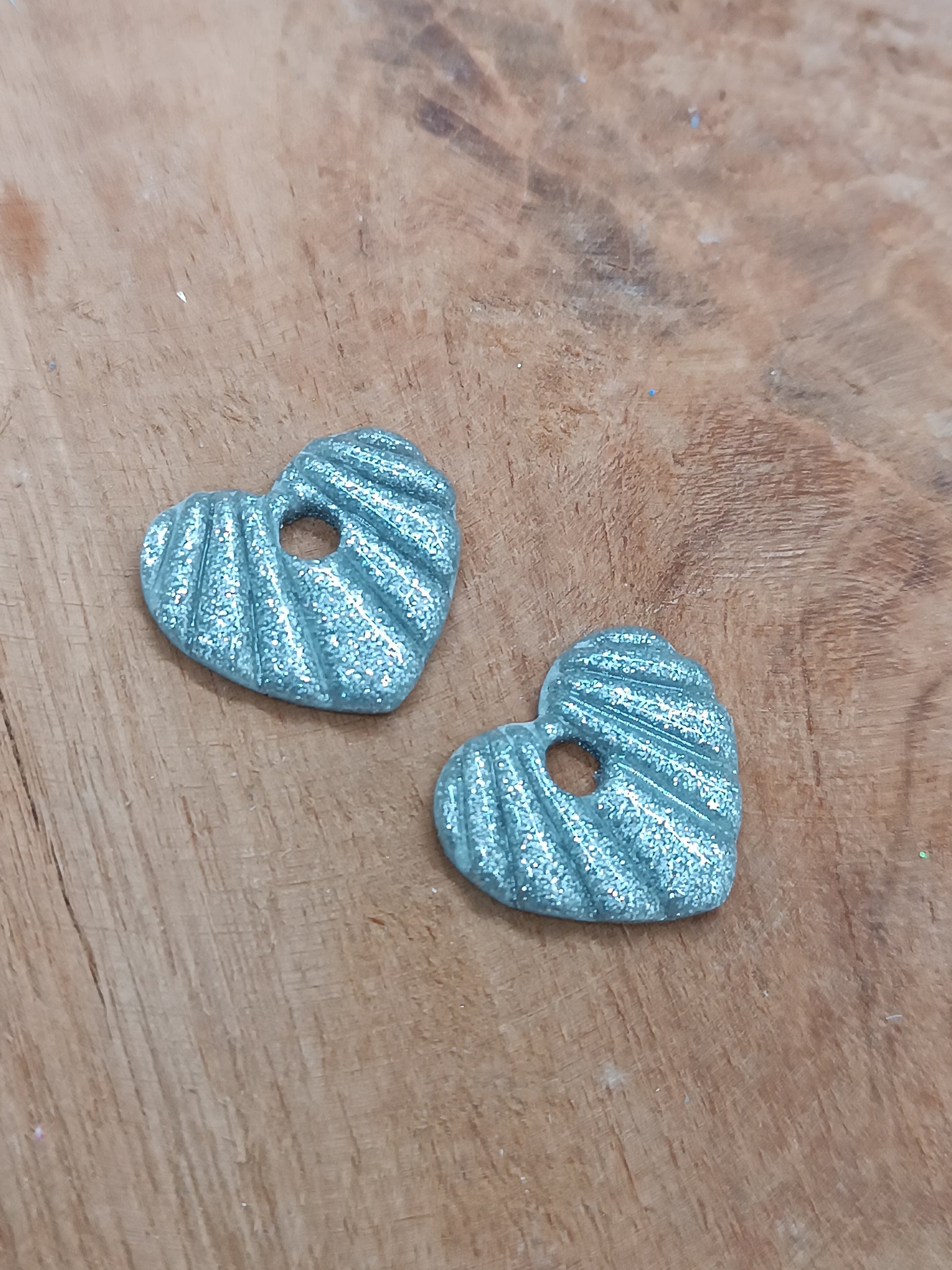 Mini créoles Cœur Rainurés