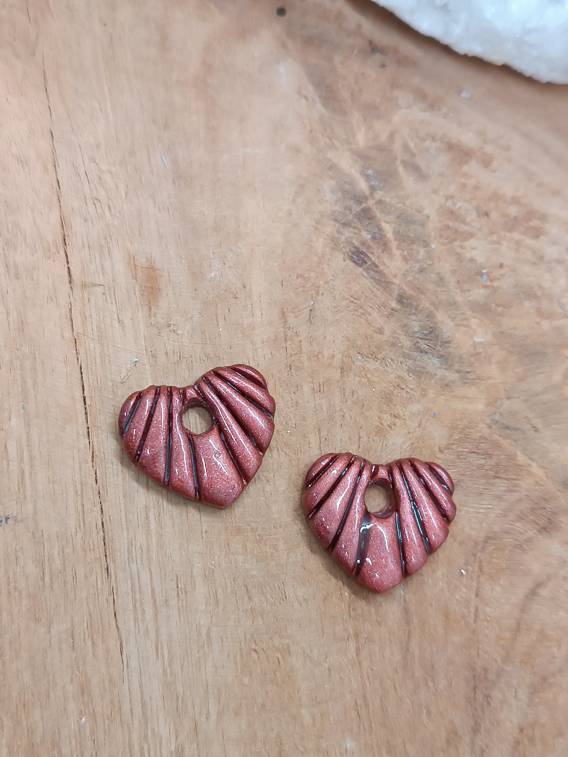 Mini créoles Cœur Rainurés
