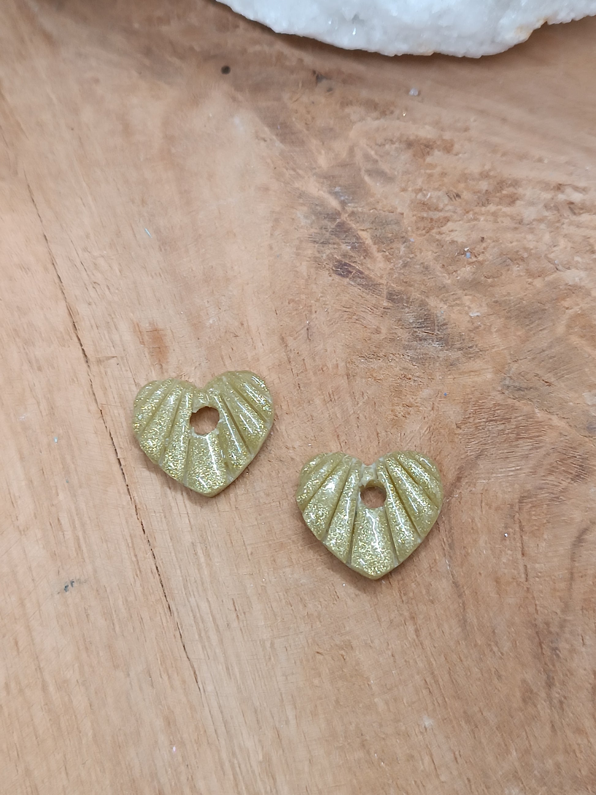 Mini créoles Cœur Rainurés