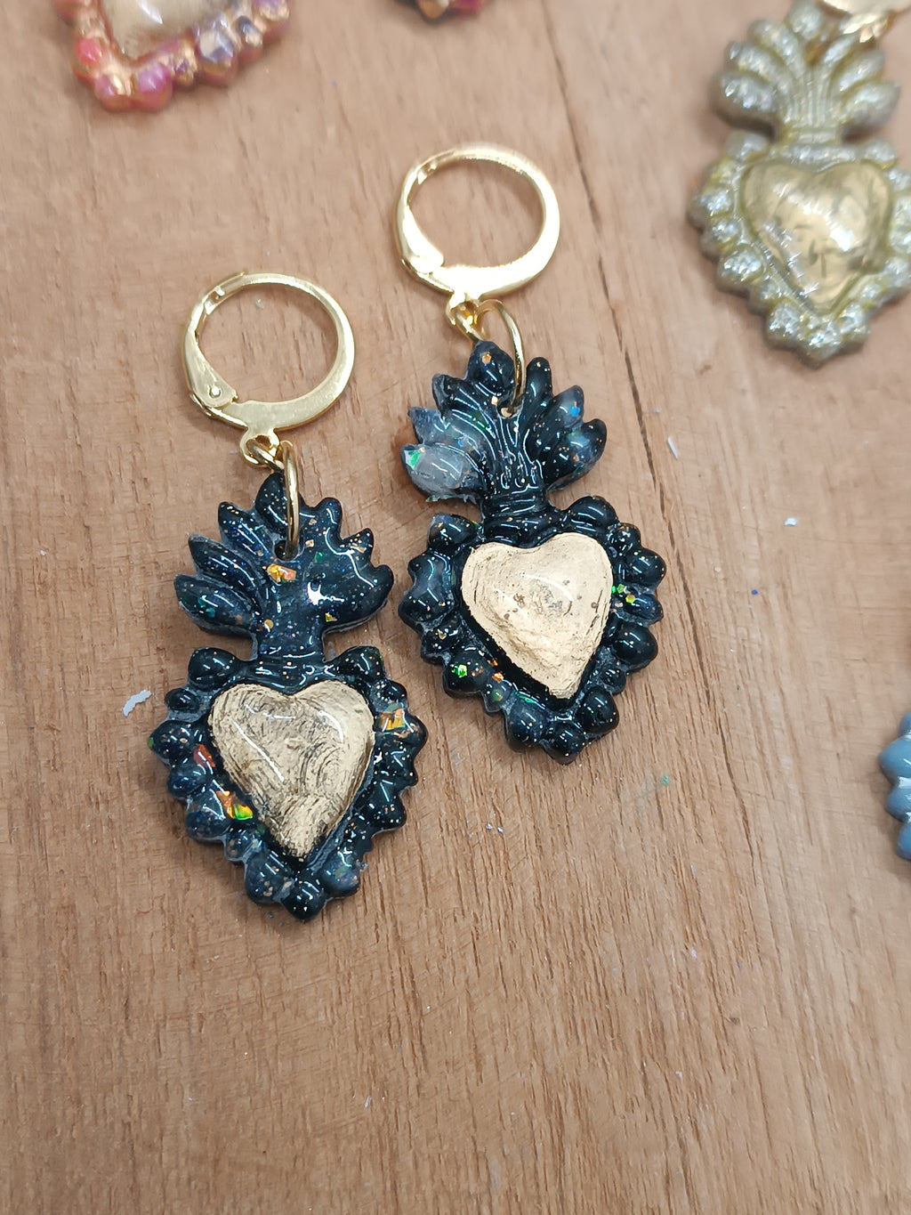 Boucles d'oreilles Coeur Sacré