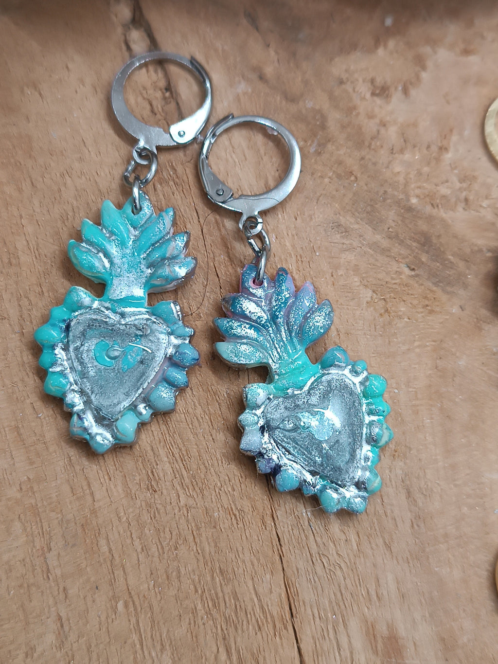 Boucles d'oreilles Coeur Sacré