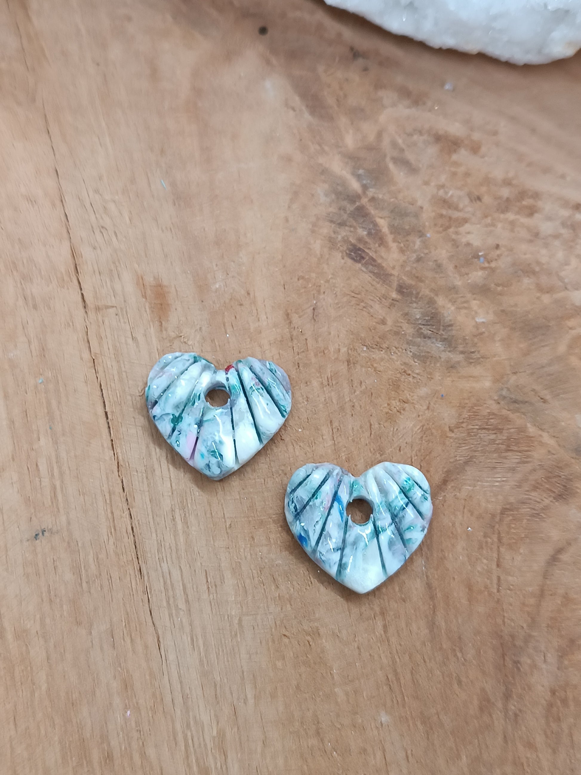 Mini créoles Cœur Rainurés