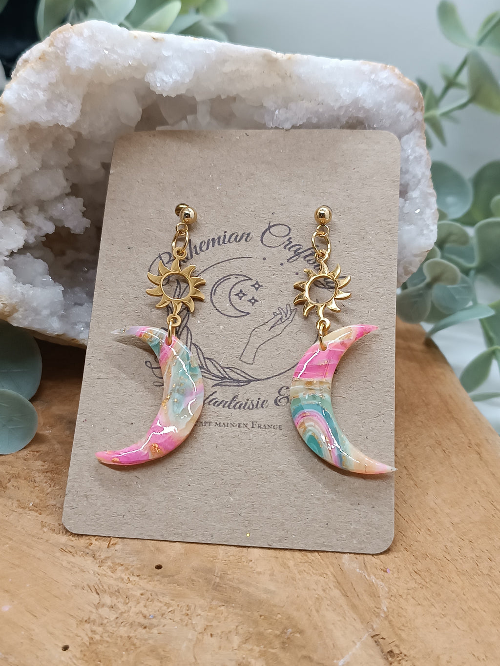 Boucles d'oreilles Moon and Sun