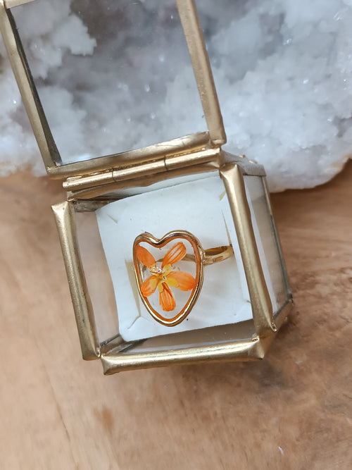 Bague Coeur doré Orange