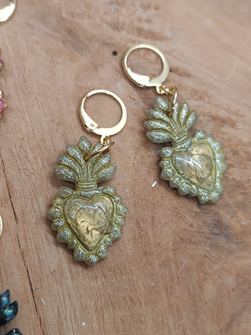 Boucles d'oreilles Coeur Sacré