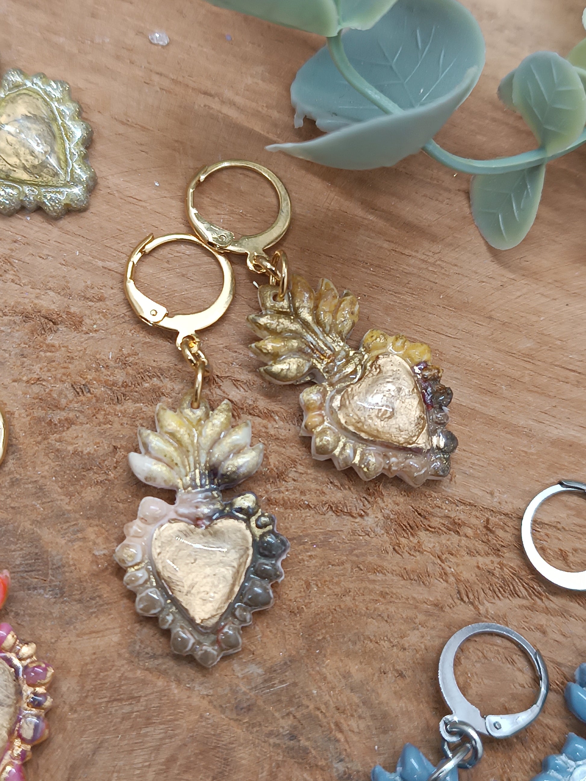 Boucles d'oreilles Coeur Sacré