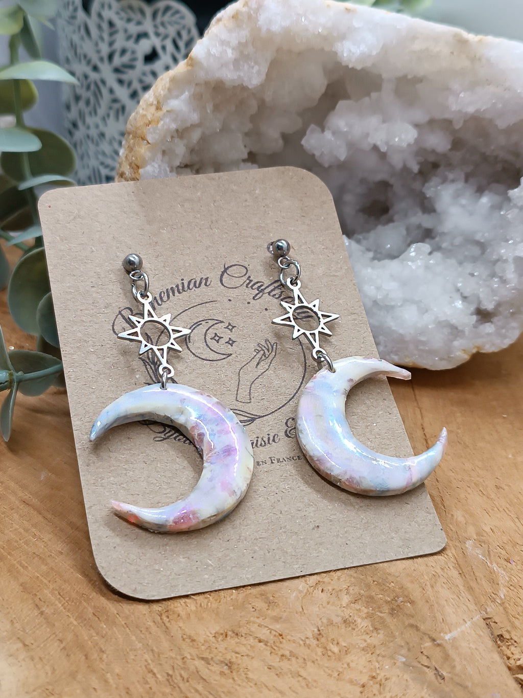Boucles d'oreilles Moon and Sun