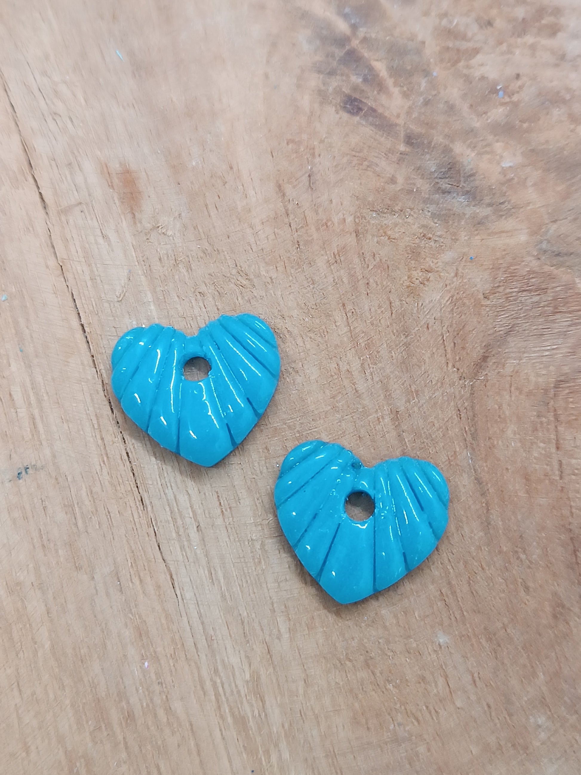 Mini créoles Cœur Rainurés