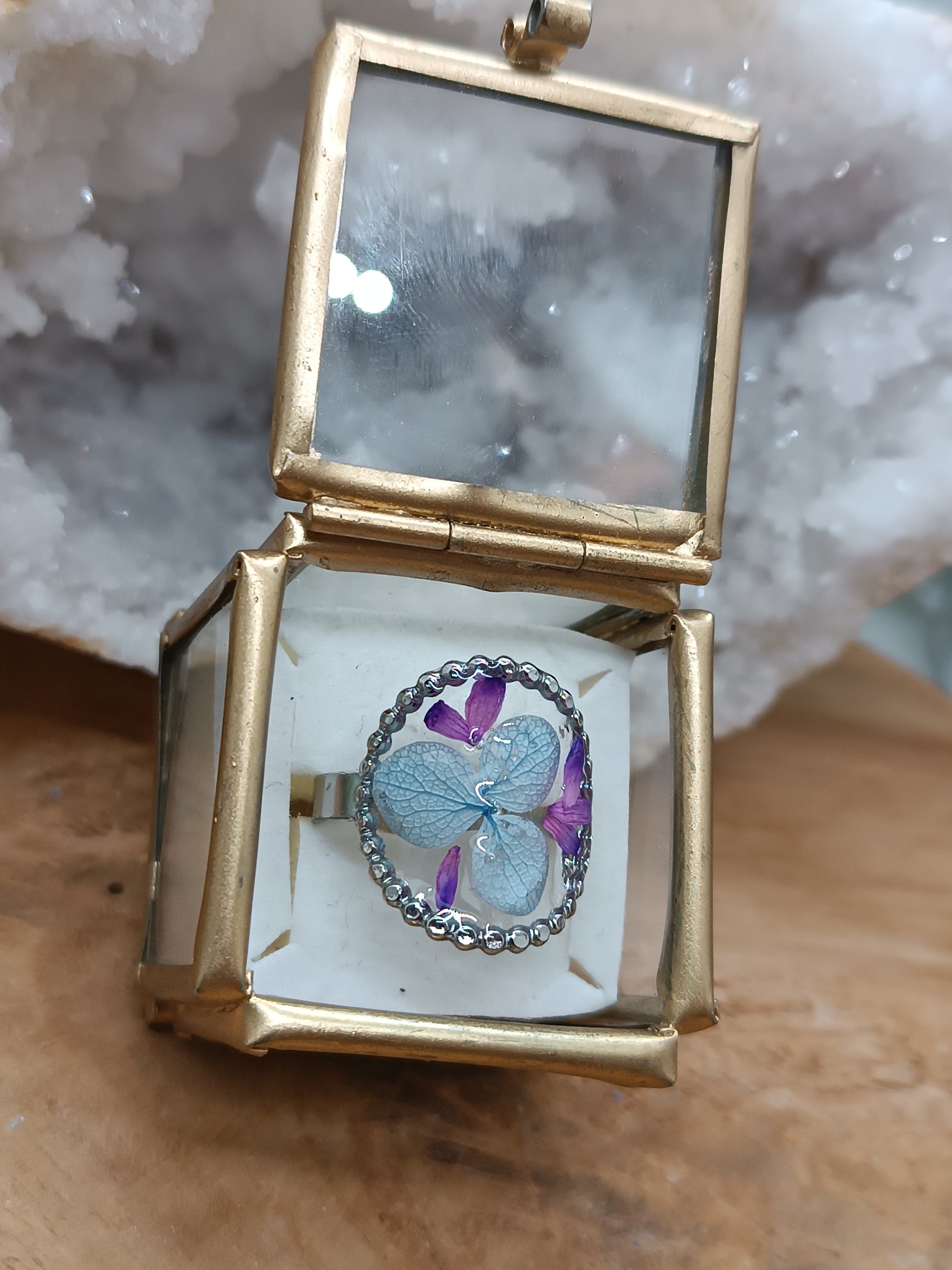 Bague Ronde Argent Hydrangea