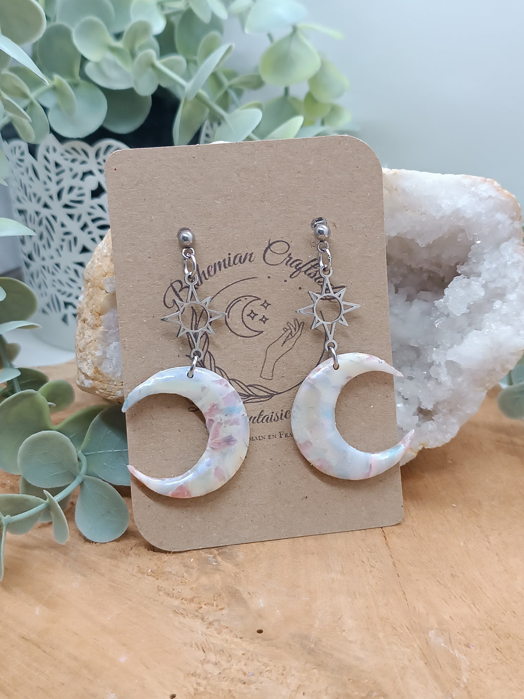 Boucles d'oreilles Moon and Sun
