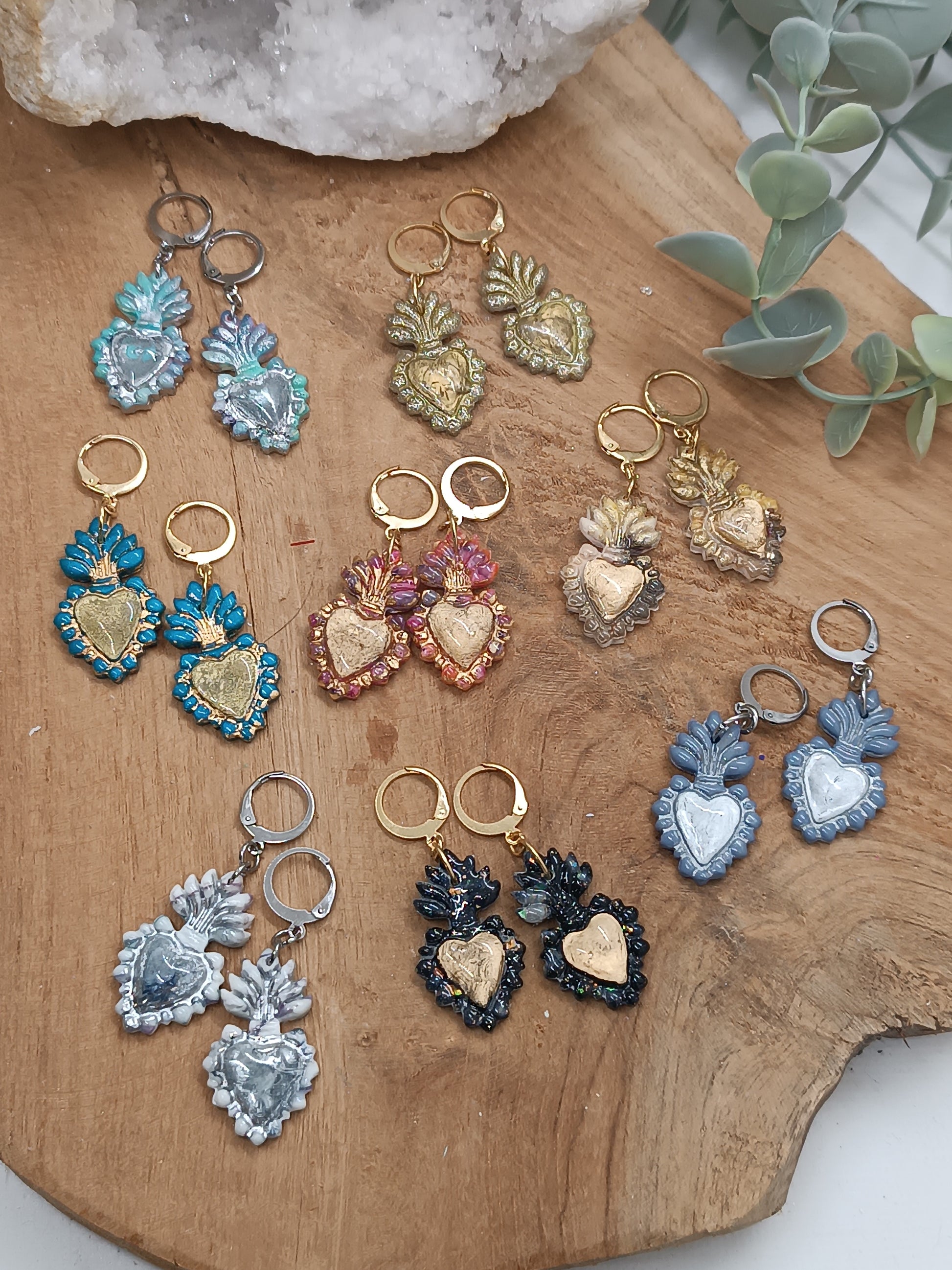 Boucles d'oreilles Coeur Sacré