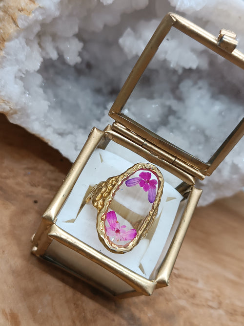 Bague Ovale Fleur Rose